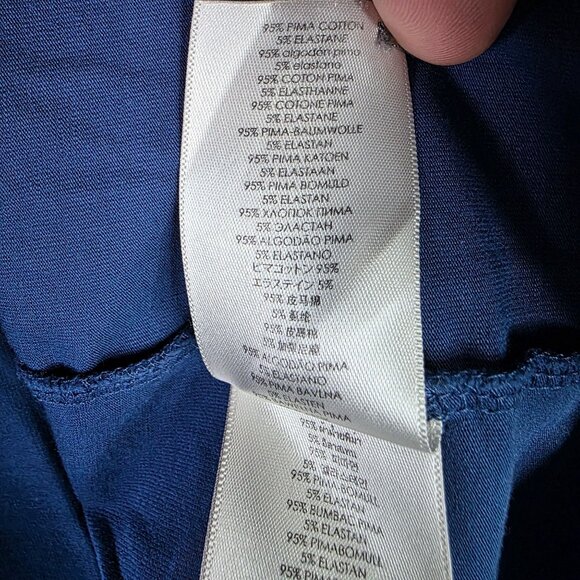 Mens Michael Kors Blue Pima Cotton Stretch Polo Shirt Short Sleeve Size L - Picture 4 of 9